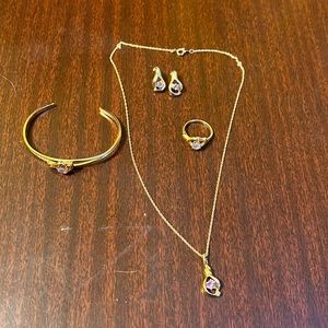 Pretty amethyst set, necklace, earrings, bangle and ring